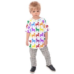 Colorful Horse Background Wallpaper Kids  Raglan T-Shirt
