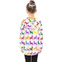 Colorful Horse Background Wallpaper Kids  Double Breasted Button Coat View2