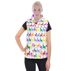 Colorful Horse Background Wallpaper Women s Button Up Vest by Amaryn4rt