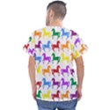 Colorful Horse Background Wallpaper Men s V-Neck Scrub Top View2
