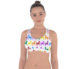 Colorful Horse Background Wallpaper Cross String Back Sports Bra