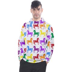 Colorful Horse Background Wallpaper Men s Pullover Hoodie