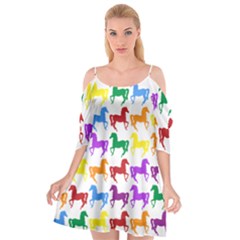 Colorful Horse Background Wallpaper Cutout Spaghetti Strap Chiffon Dress