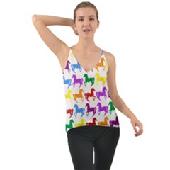 Colorful Horse Background Wallpaper Chiffon Cami