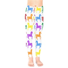 Colorful Horse Background Wallpaper Kids  Leggings by Amaryn4rt