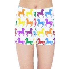 Colorful Horse Background Wallpaper Kids  Sports Shorts