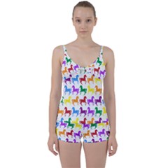 Colorful Horse Background Wallpaper Tie Front Two Piece Tankini