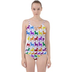 Colorful Horse Background Wallpaper Cut Out Top Tankini Set