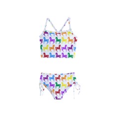 Colorful Horse Background Wallpaper Girls  Tankini Swimsuit