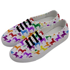 Colorful Horse Background Wallpaper Men s Classic Low Top Sneakers