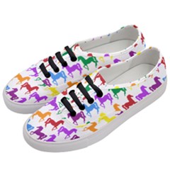 Colorful Horse Background Wallpaper Women s Classic Low Top Sneakers