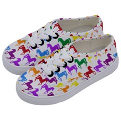 Colorful Horse Background Wallpaper Kids  Classic Low Top Sneakers