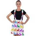 Colorful Horse Background Wallpaper Velvet Suspender Skater Skirt View1