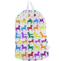 Colorful Horse Background Wallpaper Foldable Lightweight Backpack