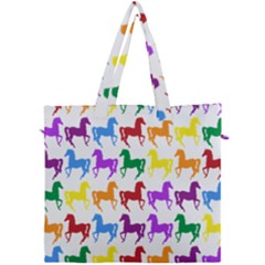 Colorful Horse Background Wallpaper Canvas Travel Bag