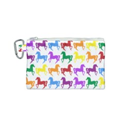 Colorful Horse Background Wallpaper Canvas Cosmetic Bag (Small)