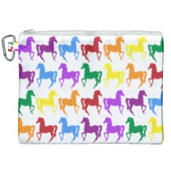 Colorful Horse Background Wallpaper Canvas Cosmetic Bag (XXL)