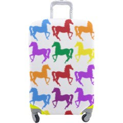 Colorful Horse Background Wallpaper Luggage Cover (Large)