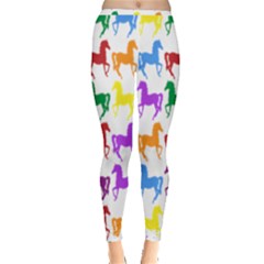 Colorful Horse Background Wallpaper Inside Out Leggings