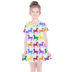 Colorful Horse Background Wallpaper Kids  Simple Cotton Dress