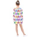 Colorful Horse Background Wallpaper Kids  Long Sleeve Dress View2