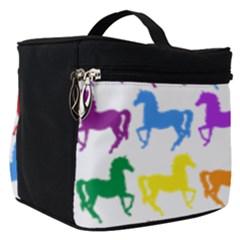 Colorful Horse Background Wallpaper Make Up Travel Bag (Small)