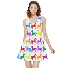 Colorful Horse Background Wallpaper Inside Out Reversible Sleeveless Dress