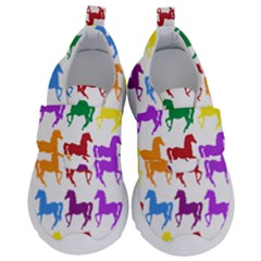 Colorful Horse Background Wallpaper Kids  Velcro No Lace Shoes