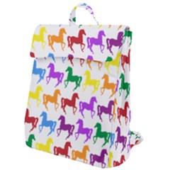 Colorful Horse Background Wallpaper Flap Top Backpack