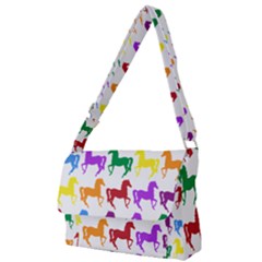 Colorful Horse Background Wallpaper Full Print Messenger Bag (S)
