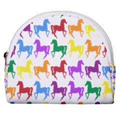 Colorful Horse Background Wallpaper Horseshoe Style Canvas Pouch