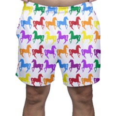 Colorful Horse Background Wallpaper Men s Shorts