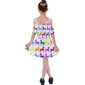 Colorful Horse Background Wallpaper Kids  Shoulder Cutout Chiffon Dress View2