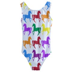 Colorful Horse Background Wallpaper Kids  Cut-out Back One Piece Swimsuit