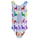 Colorful Horse Background Wallpaper Kids  Cut-Out Back One Piece Swimsuit View2