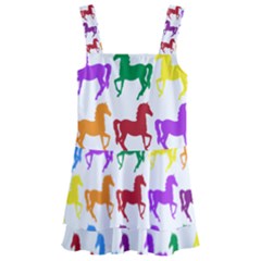 Colorful Horse Background Wallpaper Kids  Layered Skirt Swimsuit
