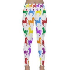 Colorful Horse Background Wallpaper Lightweight Velour Classic Yoga Leggings