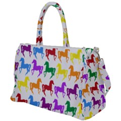 Colorful Horse Background Wallpaper Duffel Travel Bag