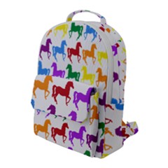Colorful Horse Background Wallpaper Flap Pocket Backpack (Large)