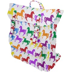 Colorful Horse Background Wallpaper Buckle Up Backpack by Amaryn4rt
