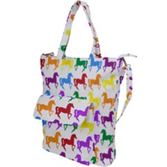 Colorful Horse Background Wallpaper Shoulder Tote Bag