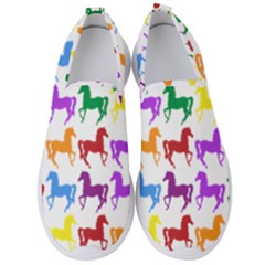 Colorful Horse Background Wallpaper Men s Slip On Sneakers
