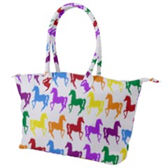 Colorful Horse Background Wallpaper Canvas Shoulder Bag