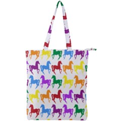 Colorful Horse Background Wallpaper Double Zip Up Tote Bag