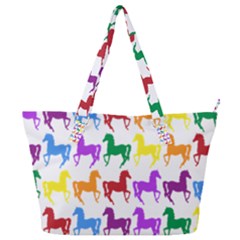 Colorful Horse Background Wallpaper Full Print Shoulder Bag