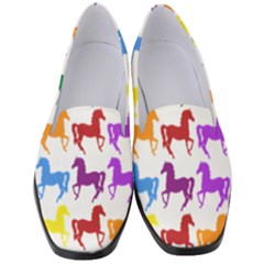 Colorful Horse Background Wallpaper Women s Classic Loafer Heels