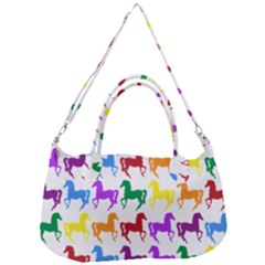 Colorful Horse Background Wallpaper Removable Strap Handbag