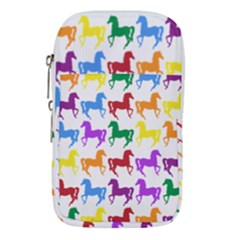 Colorful Horse Background Wallpaper Waist Pouch (Large)