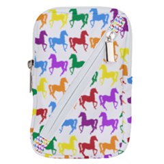 Colorful Horse Background Wallpaper Belt Pouch Bag (Large)
