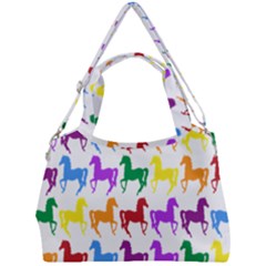Colorful Horse Background Wallpaper Double Compartment Shoulder Bag